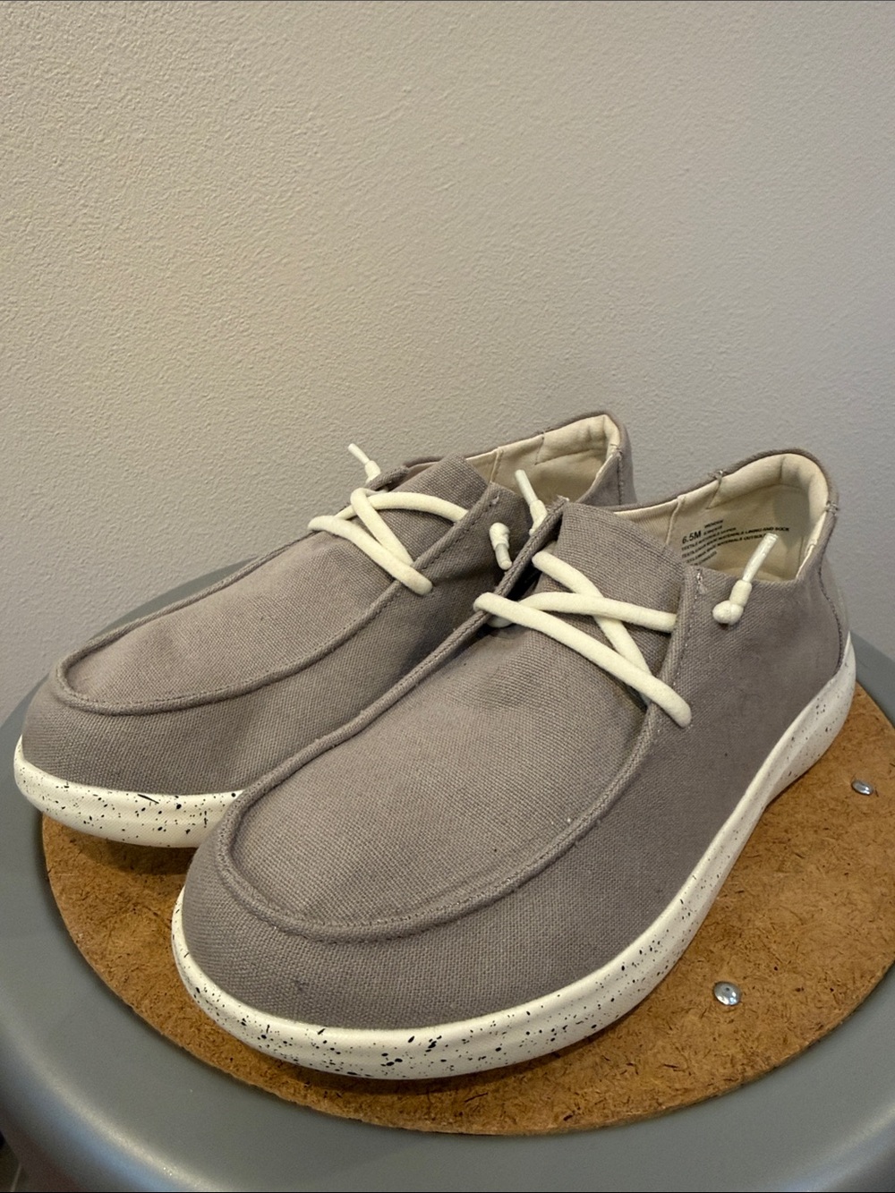 JSport by Jambu Gray Canvas Slip-On Loafers with White Speckled Sole